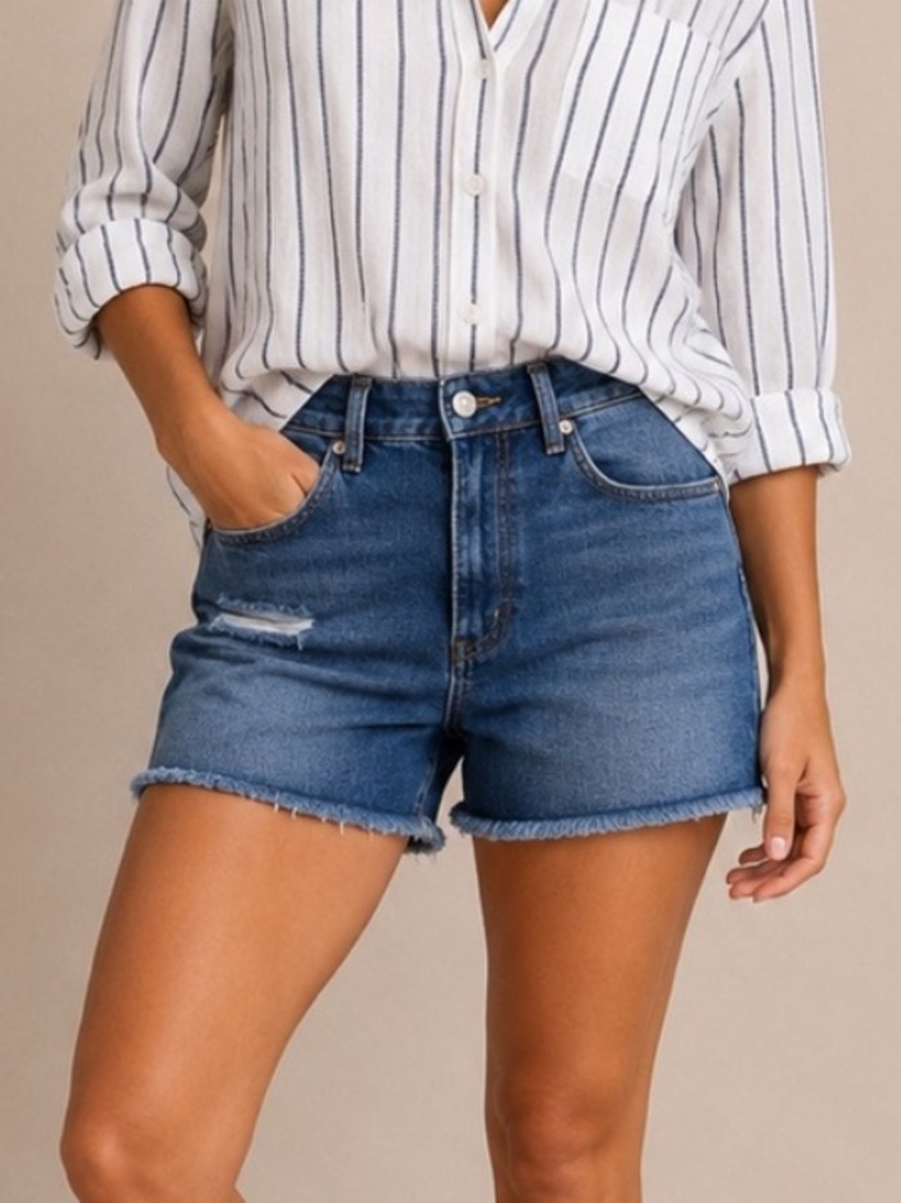 LOFT Blue Denim Jean Shorts